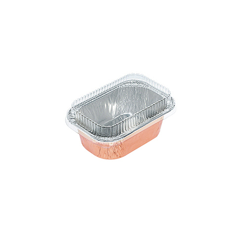 ALUMINIUM CUP-RECTANGULAR ROSE GOLD  WITH LID-SS-4003-(85x 96) x (49x 76)x 30 mm-100ml-10 pcs (1x65)
