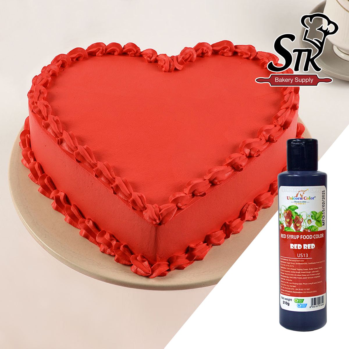 UNICORN FOOD COLOR LIQUID RED RED 210G