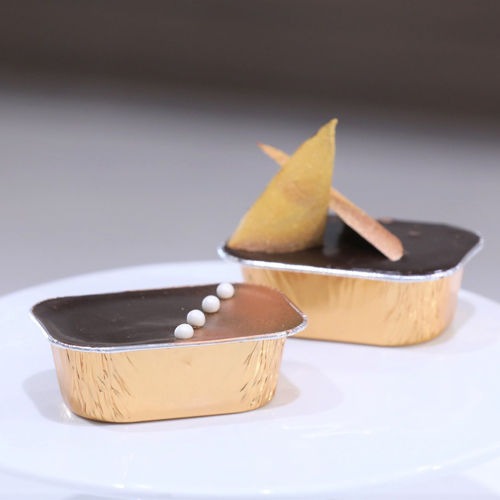ALUMINIUM CUP-RECTANGULAR ROSE GOLD  WITH LID-SS-4003-(85x 96) x (49x 76)x 30 mm-100ml-10 pcs (1x65)