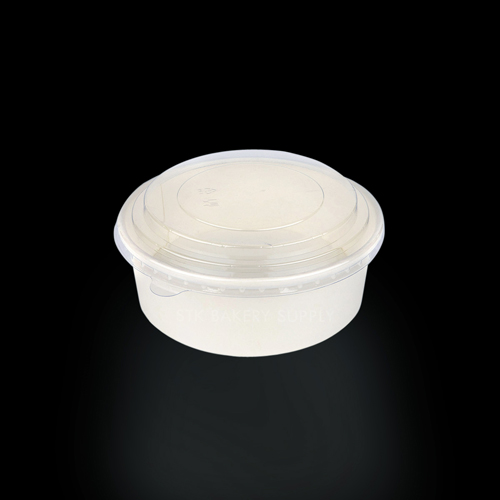 DISPOSABLE BOWL WHITE PAPER WITH LID 1000ML(JH-H-1000B(M))(150) 10PCS (1x30)