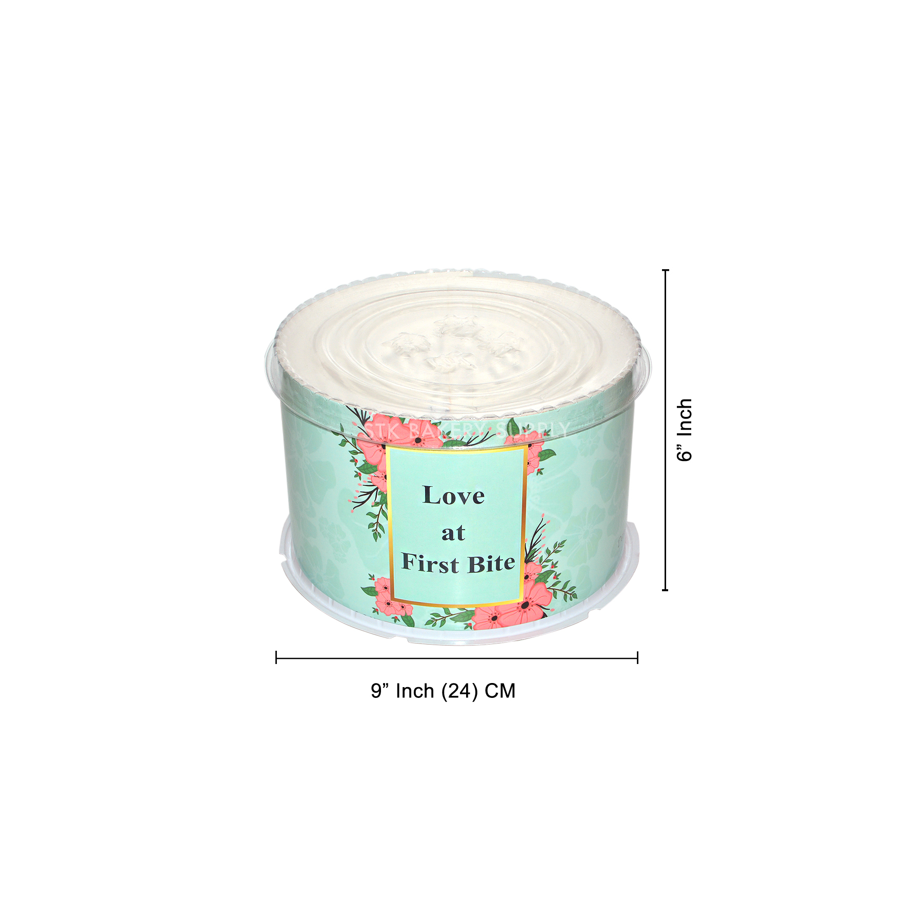 CAKE BOX (WITH RIBBON) ROUND 24CM (CHINA)