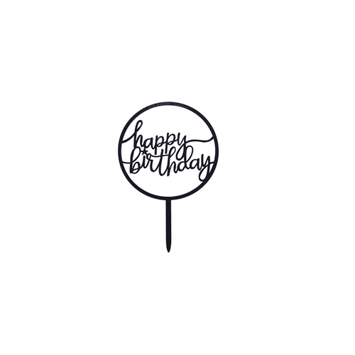 CAKE DECORATION HAPPY BIRTHDAY GOLD,SLIVER & BLACK COLOR CAKE TOPPER 1PC (042)