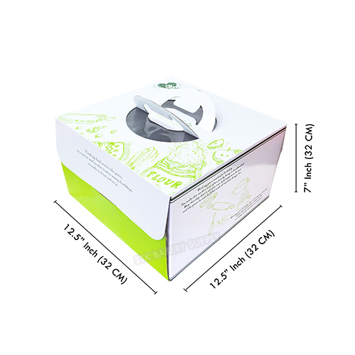 CAKE BOX (WITH HANDLE) SQUARE (10"CAKE)