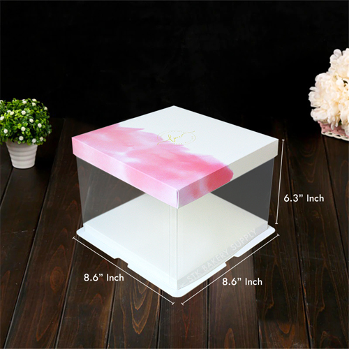 PLASTIC CAKE BOX TRANSPARENT (6") 22*22*16CM
