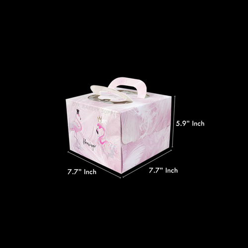 CAKE BOX (WITH HANDLE) SQUARE - (6"CAKE)
