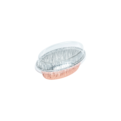 ALUMINIUM CUP-OVAL ROSE GOLD WITH LID-SS-6003-(100x65)x(75x40)x28mm-90ml-10 pcs(1 x 70)