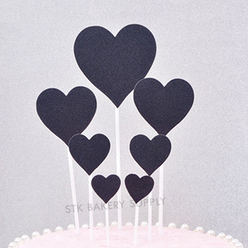 7 HEARTS/STAR DESIGN CAKE TOPPER 1PCS (30)