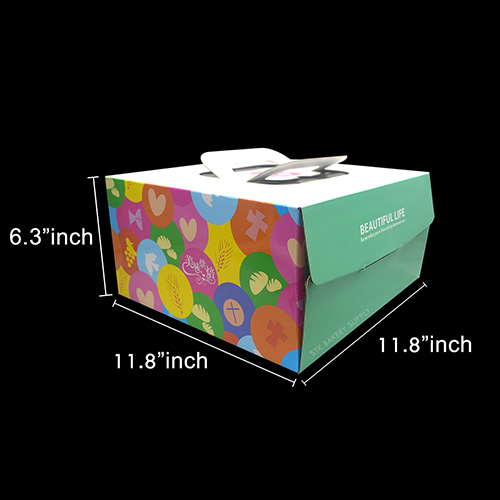CAKE BOX (WITH HANDLE) SQUARE (10"CAKE)