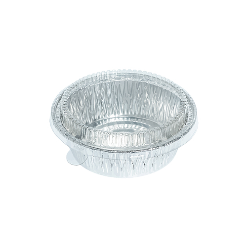 ALUMINIUM CUP-ROUND WITH LID-(1075)SS-3006,110 x 84 x33 mm-200ml-10 pcs ( 1 x 64 )