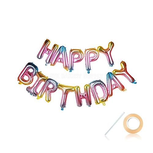 HAPPY BIRTHDAY DECORATION BALLOON 16INCH (13PCS / SET) GOLD , SILVER , RAINBOW