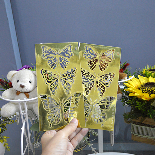 CAKE DECORATION GOLD BUTTERFLY (12PCS)