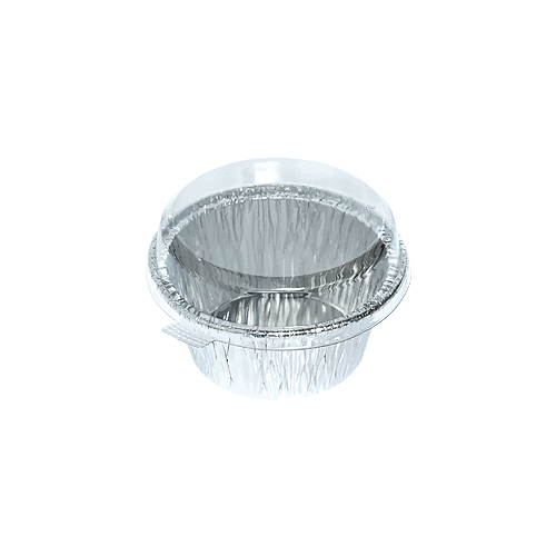 ALUMINIUM CUP-ROUND WITH LID-(0253)SS-3040,93x63x36 mm-130ml-10 pcs ( 1 x 60 )