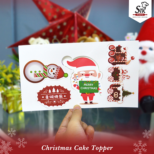 CHRISTMAS CAKE TOPPER 1 PCS (CARD ) DESIGN 2