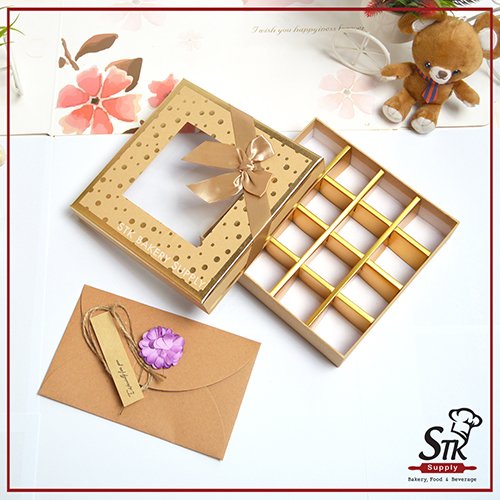 PAPER CHOCOLATE BOX 11.5 x7.5x4CM 16'S 1PC