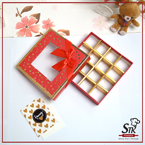 PAPER CHOCOLATE BOX 11.5 x7.5x4CM 16'S 1PC