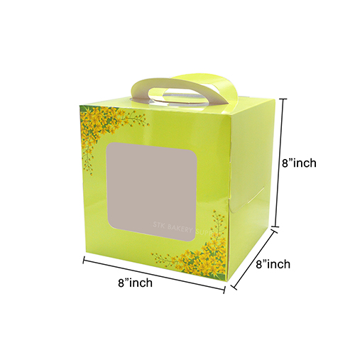 CAKE BOX WITH HANDLE WITH WINDOW (6"CAKE) (THINGYAN)