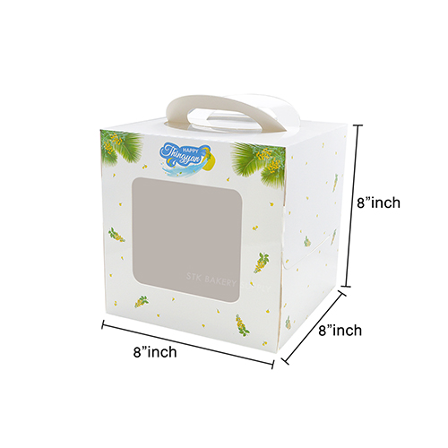 CAKE BOX WITH HANDLE WITH WINDOW (6"CAKE) (THINGYAN)